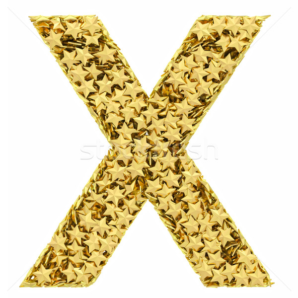 Letter X composed of golden stars isolated on white Stock photo © oneo