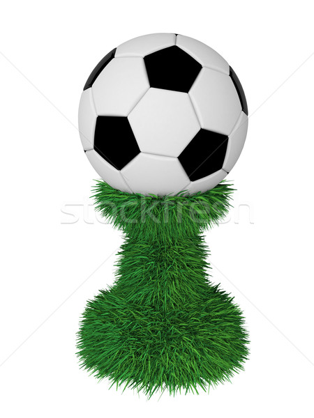 Soccer ball trophy on green grass pedestal Stock photo © oneo