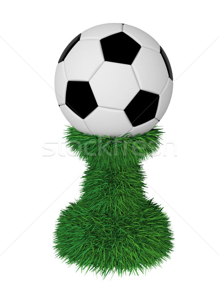 Futebol troféu grama verde isolado branco alto Foto stock © oneo