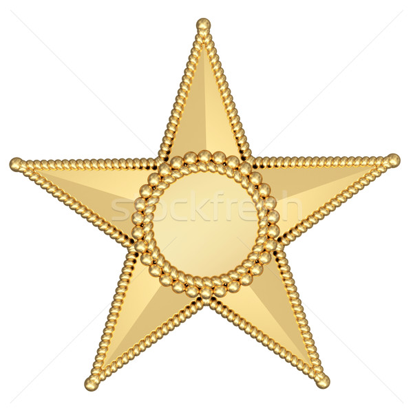 Goud star plaat geïsoleerd witte hoog Stockfoto © oneo