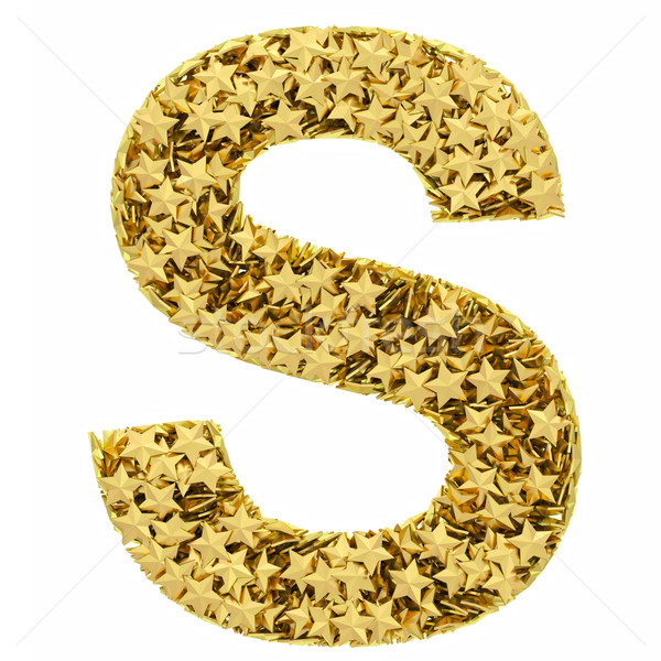 Letter S composed of golden stars isolated on white Stock photo © oneo