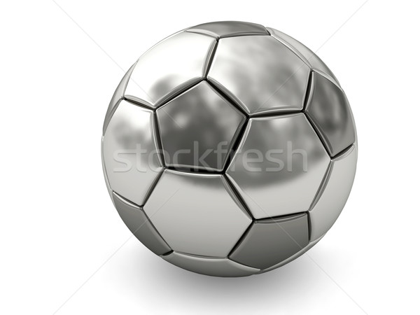 Plata platino balón de fútbol blanco prestados suave Foto stock © oneo