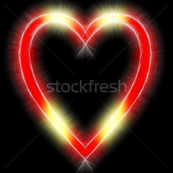 Brilhante símbolo forma coração preto alto Foto stock © oneo