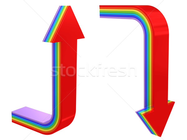 Set of colorful upload and download arrows on white Stock photo © oneo
