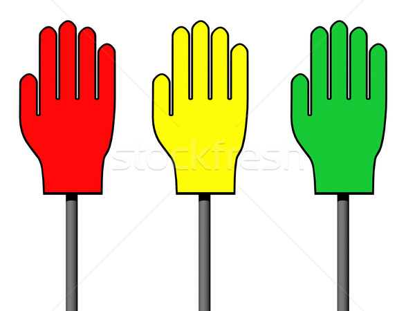 Red, yellow and green palm signs Stock photo © oneo