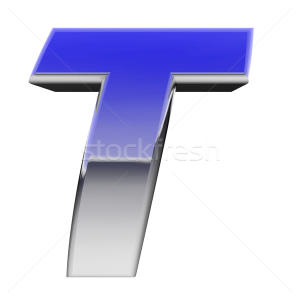 Chrome alphabet symbol letter T with color gradient reflections isolated on white Stock photo © oneo