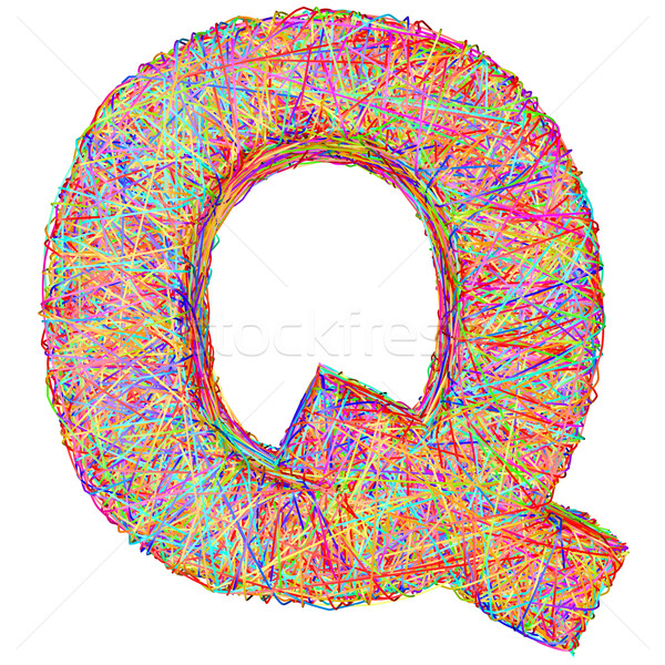 Alphabet symbol letter Q composed of colorful striplines Stock photo © oneo