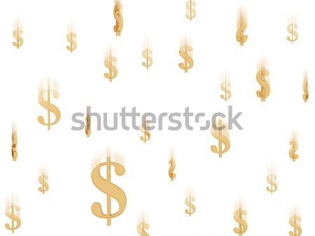 The abstract image of a  falling gold dollar symbols Stock photo © oneo