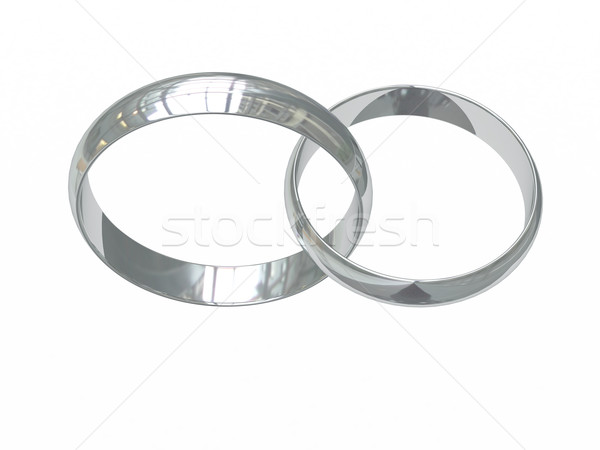 Two platinum or silver wedding rings Stock photo © oneo