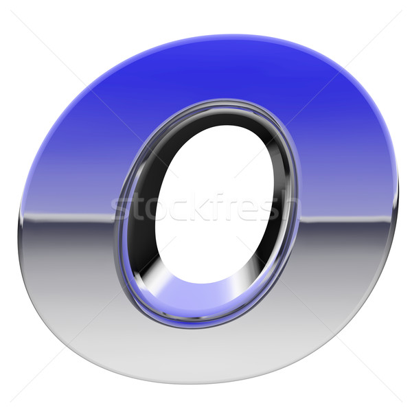 Chrome alphabet symbol letter O with color gradient reflections isolated on white Stock photo © oneo
