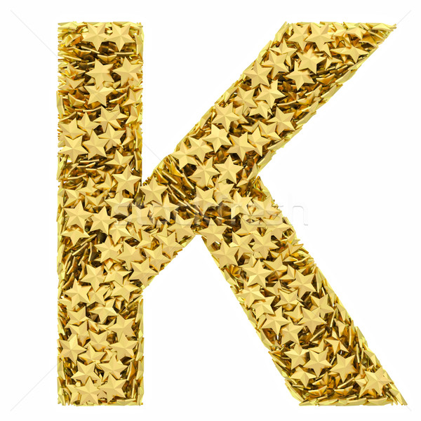 Letter K composed of golden stars isolated on white Stock photo © oneo