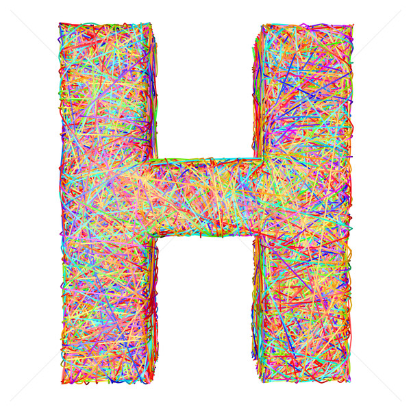 Alphabet symbol letter H composed of colorful striplines Stock photo © oneo