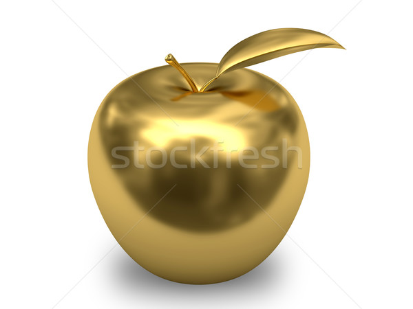 Gouden appel witte hoog 3D Stockfoto © oneo