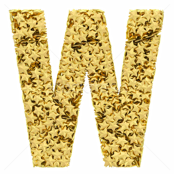 Letter W composed of golden stars isolated on white Stock photo © oneo