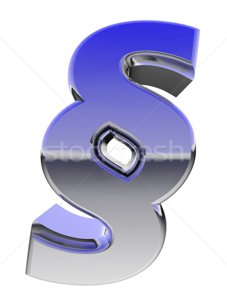 Chrome section sign with color gradient reflections isolated on white Stock photo © oneo