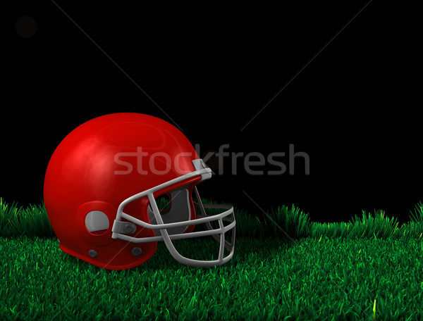 Fußball 3D Rendering Helm grünen Stock foto © OneO2