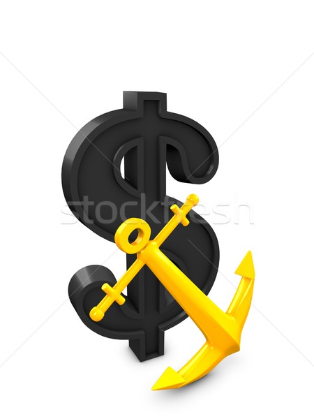 Monnaie ancre 3D image argent design [[stock_photo]] © OneO2