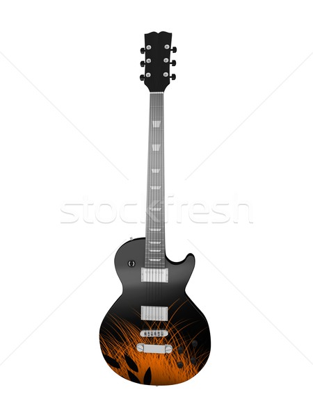 Guitare 3D guitare électrique isolé blanche [[stock_photo]] © OneO2