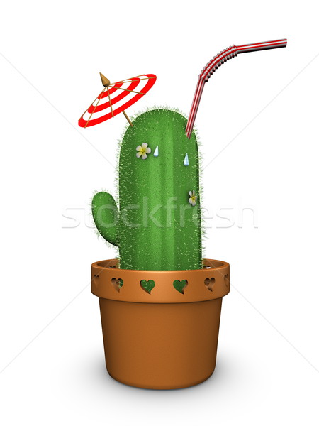Kaktusz dzsúz 3D kép virág növény Stock fotó © OneO2