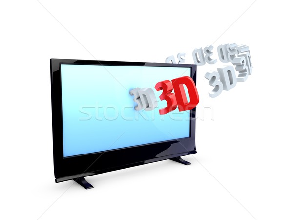 3D tv kép hdtv izolált fehér Stock fotó © OneO2