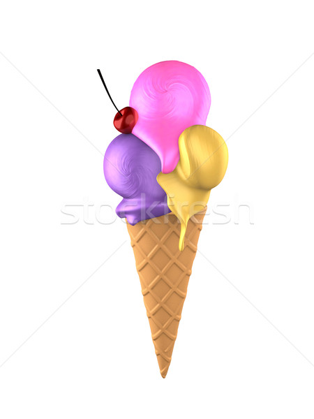 アイスクリーム 3D 画像 氷 冷たい 孤立した ストックフォト © OneO2