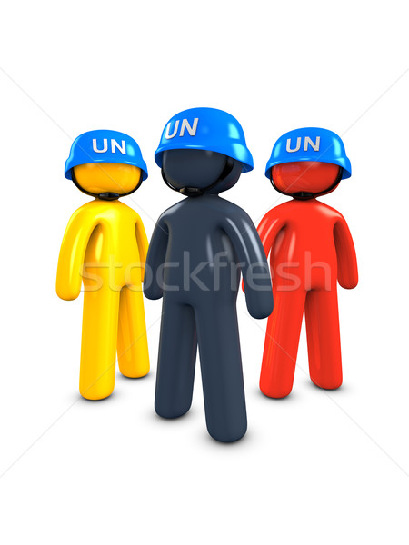 3D 圖像 聯合國 和平 安全 種族 商業照片 © OneO2