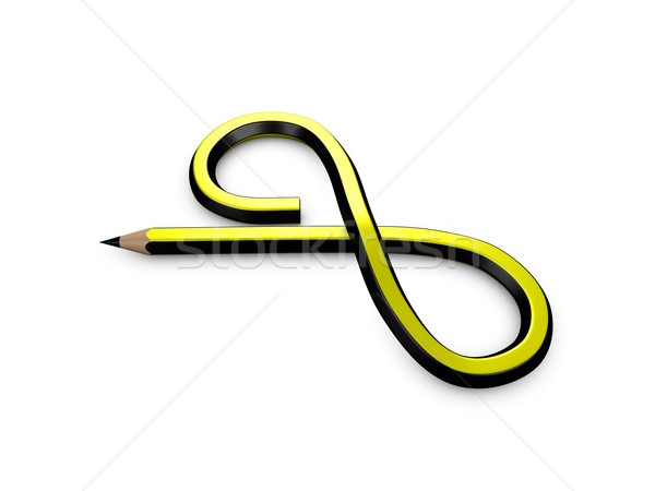Infini crayon 3D image symbole de l'infini écrire [[stock_photo]] © OneO2