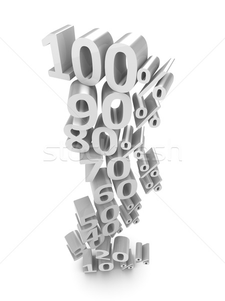 Korting 3D aantal percentage geïsoleerd witte Stockfoto © OneO2