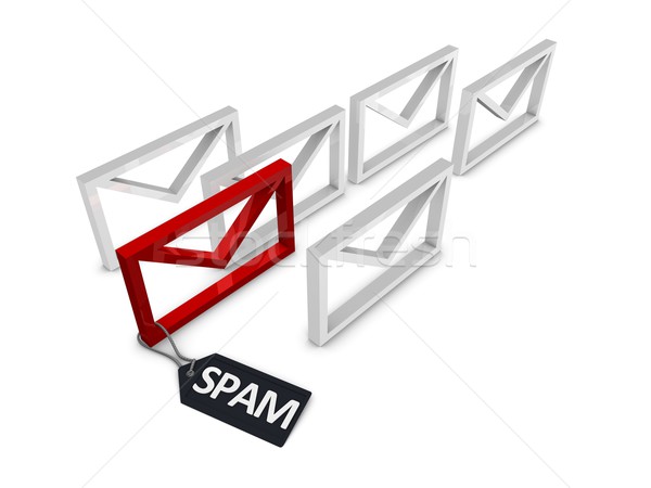 Spam E-Mail filtern 3D isoliert weiß Stock foto © OneO2