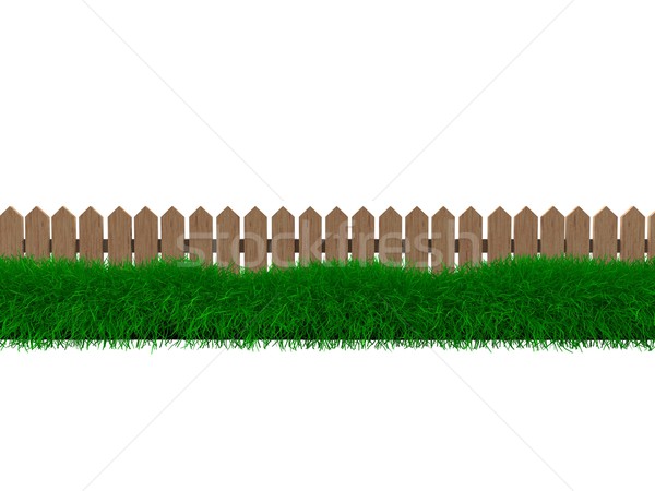 Stock photo: Fence grass