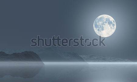 Hold tenger telihold illusztráció természet tájkép Stock fotó © Onyshchenko