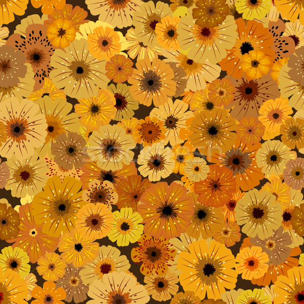 Sárga virágok végtelenített kép minta vektor illusztráció Stock fotó © Onyshchenko