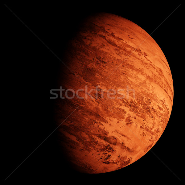 Piros bolygó fekete égbolt 3d illusztráció Stock fotó © Onyshchenko