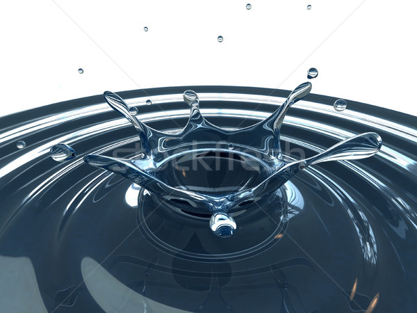 Stockfoto: Splash · 3D · simulatie · vallen · druppels · abstract