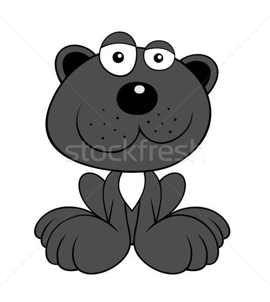 Zwarte panter kleur cartoon stijl kid Stockfoto © oorka