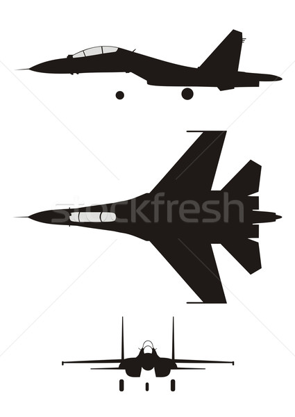 Jet vechter abstract silhouet vogel vliegtuig Stockfoto © oorka