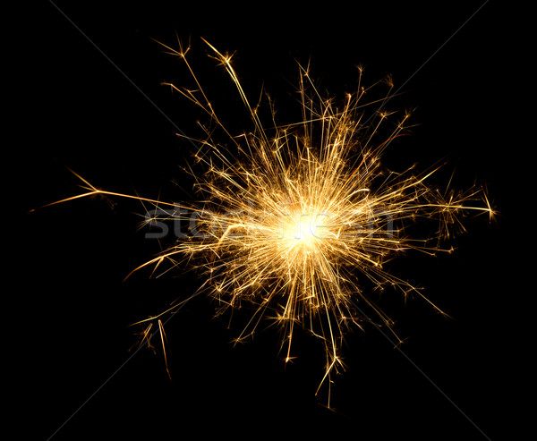 Vonk zwarte achtergrond explosie magie brandwond Stockfoto © oorka