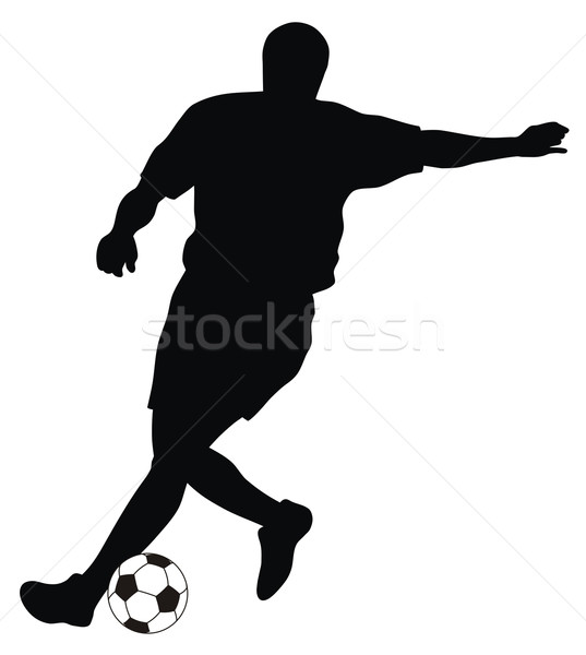 Abstrato · jogador · silhueta · futebol · bola · jogo - ilustração ...
