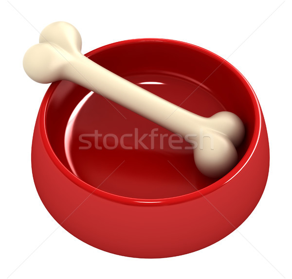 Bone in pet bowl Stock photo © oorka