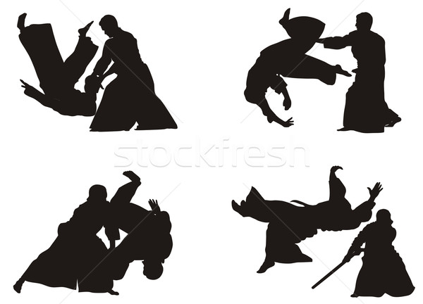 Aikido demonstratie vaardigheden kunst soldaat japans Stockfoto © oorka