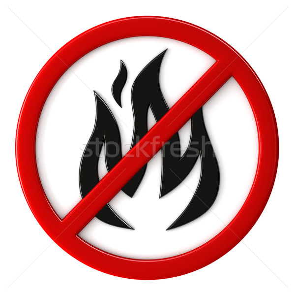 Feuer nicht erlaubt 3d render Zeichen weiß Stock foto © oorka