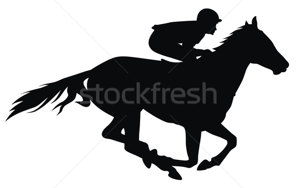 Скачки аннотация спорт лошади работает трек Сток-фото © oorka