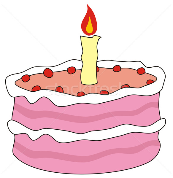 Torta születésnapi torta absztrakt rajz édes illusztráció Stock fotó © oorka