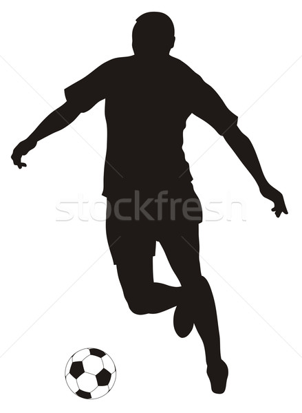 Absztrakt játékos sziluett futball labda játék Stock fotó © oorka