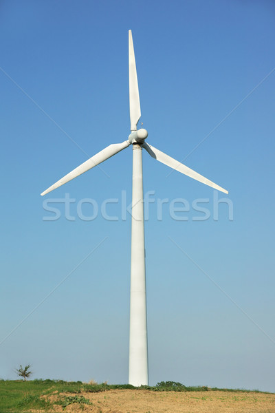 Turbina eolica parco eolico vicino danubio fiume cielo Foto d'archivio © oorka