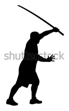 Man with bokken Stock photo © oorka