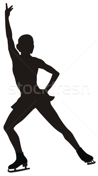 Műkorcsolyázás absztrakt nő nők sport korcsolyázás Stock fotó © oorka