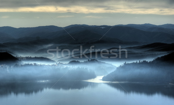 Misty mattina fine natura panorama montagna Foto d'archivio © oorka