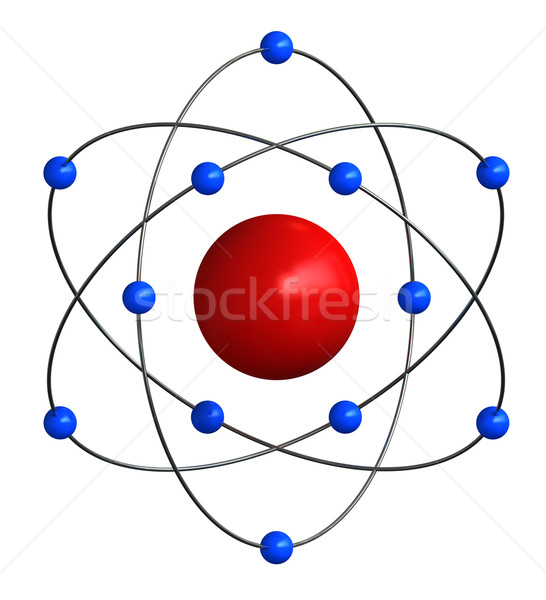 Stock foto: Atom- · Struktur · 3d · render · abstrakten · Bildung · weiß