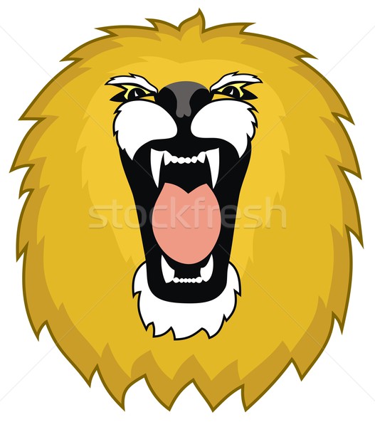 Lew streszczenie głowie kot zło wektora Zdjęcia stock © oorka